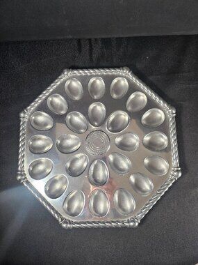 Reed and Barton Bannister Collection Silver Plate Deviled Egg Tray 24 Count